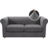 BXFUL Copridivano Chesterfield elasticizzato con fodere per Cuscini Separati per mobili da soggiorno con tessuto jacquard più spesso (2 Posti,Grigio scuro)
