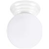 SOLLUX lighting Plafoniera Lampada da Soffitto - Faretto da Soffitto Ceramica Smaltata Vetro - 1 Paralume - Lampada LED Lampadina - Bianco Zori