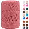 LEREATI Cordino per Borse Uncinetto, Corda Macrame 3mm x 170m Corda in Poliestere Filo Macrame, Macramè Filo Cordoncino per Borse a Uncinetto, Fai Da Te, Regalo per Maglieria (Rosa Fagiolo)