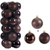 Odot 24 Pezzi Palline di Natale Vintage, Palline Albero di Natale Particolari Decorazioni Infrangibile Pendenti in Plastica Decorazioni per Festa del Festival Appeso (Marrone,3CM)