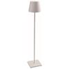 Zafferano, Poldina XXL, Lampada da Terra Ricaricabile e Senza Fili con Controllo Touch, Adatta per Salotto ed Esterni, Dimmer, 2700-3000 K, Altezza Regolabile 69-150 cm, Colore Bianco