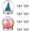 Cabilock Kit Palla Di Neve Natalizia Fai Da Te: 10 Pezzi Di Globo D'acqua Trasparente Con Tappo A Vite Globo Di Neve Vuoto In Plastica Per L'inverno Fai Da Te Per Natale 150 Ml