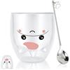 Binoster Carina Tazza di caffè Tazza da tè, Orso Gatto Tazza di Vetro A Doppia Parete Tazza, Tazza di caffè Resistente al Calore, Latte, tè (unicorno)