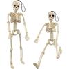 Morofme Scheletro di Halloween, 2 scheletri mobili a tutto il corpo con articolazioni mobili per oggetti di scena casa infestata, decorazioni per feste di Halloween