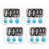 Runmeihe 4 Pezzi Timer Cucina Magnetico, Forte Allarme Timer da Cucina per Bambini, Studio, Esercizio, Timer Digitale con Interruttore ON/OFF (4 Pezzi bianco)