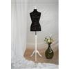 Generico AILANT Manichino donna sartoriale white wood stand (black/brown flowers, 40/42 S)