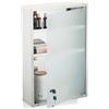 Relaxdays Armadietto Pronto Soccorso Medicinali, Cassetta Medicine con Chiave, HLP: 58x38x13 cm, Acciaio Inox e Vetro
