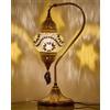 DEMMEX Lampada da tavolo turca marocchina a mosaico, lampada da comodino, paralume (marrone nero)