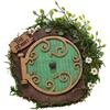 Snorvixre Fate accessorio per porta da giardino per albero in miniatura 3D in legno decorazione da parete arte scultura decorazione mistica in legno in miniatura fate
