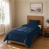 Homebliss Copripiumino Microfibra Parure Letto 135x200 + 45x75 1PCS, Blu Navy