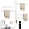 SKYLYZH Scaldasalviette Elettrico Bagno Rotazione di 180° Termoarredo Elettrico Bagno 450×680mm 120W WiFi Bianco Scalda Salviette da Bagno Elettrico per Alexa e Google Home e APP-G68 WiFi White