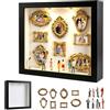 YNNHUDEEP DIY Mini Museum Silhouette Box, Set Di 8 Mini Cornici Oro E 8 Figure Casuali, Cornice Creativa Per Anniversario, Matrimonio, Decorazione Per La Casa (Nero)