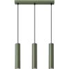 SOLLUX lighting Lampada Da Soffitto Lampada Da Sospensione Di Acciaio 3 Paralumi 45 x 6 x 98 cm Verde Oliva Lagos