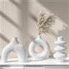Vankarr Set di 3 vasi in ceramica bianca Vase Decoratif Vaso Ceramica,per moderno boho nordico,minimalista,decorazione per soggiorno, matrimonio, tavolo, feste, ufficio e camera da letto