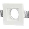 A2ZWORLD 1 PCS Portafaretto in Gesso Da Incasso, Quadrato 100X100X30mm, Bianco Verniciabile, Portalampada GU10 e Connettore Fast Inclusi, Molla Trasparente, Per Cartongesso Soffitto