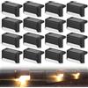 KBIBCK 16 pezzi Luci solari per esterni, LED Solare Impermeabile, LED Lampada da Scale Solare Impermeabile Illuminazione, per giardino, percorso, patio, scale, passi, recinzioni