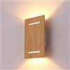 CHEVVY Applique da Parete LED 8W,Vintage Legno Applique 3000K,Tinta legno naturale