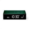 LEXON Flip Premium - Sveglia reversibile e ricaricabile, con display LCD VA/Off, Snooze, controllo touch, in alluminio, colore: verde scuro