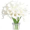 QINGYIWL 15 fiori artificiali di calla bianchi