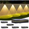 Giliwosy Luci Solari da Esterno per Giardino con 3 Temperature di Colore, IP65 Impermeabile, Lampade da Parete a LED per Recinzione, Scale, Terrazzo e Balcone - 6 Pezzi