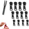 SHSMPXOY 12 Pcs Ripara Cerniere Lampo Zip #3/5/8 Rimovibile Cursore Cerniera Ricambio Cerniera Universale Tira Zip Sostituzione Riparazione Zips Tirante per Cernieras Borsa Vestiti Jeans Valigia-B