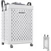 MAGIC SELECT Cesto Porta Biancheria Pieghevole con Ruote, Grande Cesto per Bucato con Maniglie, Ideale per Bagno, Camera e Lavanderia. (55×37×34 cm)