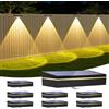 Giliwosy Luci Solari da Esterno per Giardino con 3 Temperature di Colore, IP65 Impermeabile, Lampade da Parete a LED per Recinzione, Scale, Terrazzo e Balcone - 8 Pezzi