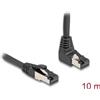 Delock Cavo di rete RJ45 Cat.8.1 S/FTP 90° angolato in alto / diritto 10 m nero (80398)