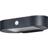 OSRAM ENDURA Style piccola applique solare ovale, luce bianca calda (3000K), sensore integrato, utilizzabile senza elettricità, lunga autonomia: 30 volte 60 secondi in modalità PIR, classe di protezione IP44, nero