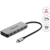 Delock Hub USB-C con 2 porte, risoluzione 4K, alimentazione Power Delivery 100W, realizzato in alluminio