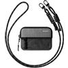 VULKIT Piccolo portafoglio portamonete con cordino regolabile, blocco RFID, stile minimalista, grigio