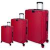 Valigeria.shop Set di 3 Valigie Trolley Piccolo Medio Grande in Plastica Rigido Resistente Tris con 4 ruote Doppie New Offerta mod.189 (Rosso)