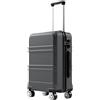 KONO Valigia Trolley Bagaglio a Mano 55x38x20 TSA (20, Grigio)