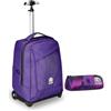 Invicta Trolley Scuola Benin Solid, Viola, 2 in 1, Con Spallacci Uso Zaino, Tasca porta Borraccia e Porta Laptop, Scuola & Viaggio, Ragazzi + BUSTINA SPACE PINK INVICTA FANTASY GRS