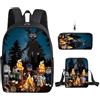 GDFENDU 3 pezzi anime 99 notti con portachiavi, 40,6 cm 3D stampato cartone animato zaino leggero con grande capacità viaggio e regalo di compleanno., B, One Size, Zaino Anime