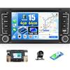 CAMECHO [4+64G] Android 15 Autoradio per VW Touareg 2004-2011/VW T5 Multivan 2004-2009 con Wireless Carplay Navi, 7 Pollici Stereo 2 Din con DSP Bluetooth WiFi Android Auto Mirror Link 32EQ+Canbus