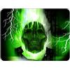 Silent Monsters Tappetino Mouse 24 x 20 cm piccolo, Teschio verde, Bordo tagliato al laser, Durevoli, antiscivolo e silenzioso, gioco, ufficio, casa, lavabile, arrotolabile, Tappetini Gaming Mousepad