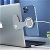 4EVER Supporto regolabile per telefono portatile, clip di montaggio laterale per laptop, staffa di espansione per monitor del computer, caricatore wireless magnetico pieghevole HolderiPhone12/13/14