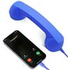 Kyduu Cuffia Telefonica Retrò, Forma di Cornetta Vintage del Telefono per Cellulare in ABS, Ricevitore Telefonico Cornetta Retrò per Iphone/Android, Ricevitore Cellulare Tipo C Vecchio Stile (Blu)