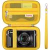 Supmay Custodia rigida per Canon PowerShot G7X Mark III/Mark II/ SX740 HS/SX730 HS, Sony ZV-1F/RX100, Ricoh GR III, Compatto 4K Vlogging piccole fotocamere con tasca mesh per la batteria, Giallo