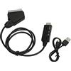 Denash Convertitore da SCART a HD 1080P, Adattatore da SCART a con Cavo di Alimentazione Micro USB, Convertitore Video Plug and Play per VCR DVD, VHS a