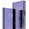 TingYR Cover per Samsung Galaxy A32 5G Custodia, Custodia Flip Traslucido Clear View Specchio Standing Cover, [Funzione Staffa] [Anti Graffio], Case Cover per Samsung Galaxy A32 5G.（Porpora）