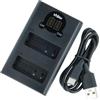 vhbw caricatore USB-C duale compatibile con Panasonic Lumix DMC-TZ100, DMC-TZ81, DMC-TZ101 camera - Base di carica + cavo USB-C + spia di carica