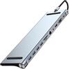 GZLMMY 11 in 1 USB C Hub Docking Station Dual Monitor con 2 HDTV+PD + 3 Porte USB +Lettore di Schede SD/TF + 4K HDMI Compatibile VGA Ethernet + Audio per PC Mac Laptop