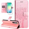 Dcjlbo Cover per Samsung Galaxy A27 5G Custodia Antiurto-Oro Rosa | Portafoglio con Pellicola Vetro Temperato Porta Carte Disegni Supporto,Leggera a Libro Pelle Flip,Antiscivolo Libretto Case