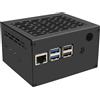 Geekworm X1206-C1 - Custodia in metallo per Raspberry Pi 5 e UPS X1206 | Supporta raffreddamento attivo, supporta top PCIe a M.2 NVMe SSD HAT X1001/X1003/X1004/X1015/X1000