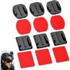 Jhaqto Set di 8 supporti adesivi per fotocamera d'azione, 4 attacchi adesivi piatti e curvi per casco da surf sci, attacco compatibile con GoPro Hero 13 12 11 10 9 8 7 6 5 DJI Osmo Insta360