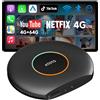ATOTOSELECT Adattatore CarPlay Wireless 4+64GB AI Box Android Auto con Navigazione GPS