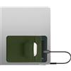 kwmobile Custodia Hard Disk Esterno Compatibile con SanDisk Portable SSD, Samsung T7, Crucial X8, HDD Cover - Case SSD 2 Tasche - Porta Accessori Elettronici - Tessuto Elastico - verde oliva