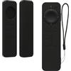 kwmobile Custodia Silicone Telecomando Compatibile con Apple Siri Remote 3rd / 2nd Gen Cover - Guscio Protettivo Telecomando Antiscivolo - Nero